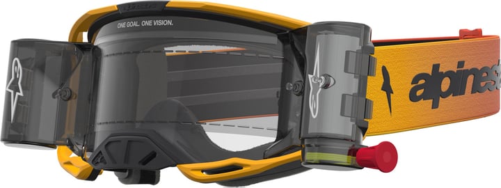 Alpinestars Vision 8 Amber Roll-Off Veiligheidsbril Black Clear, Size: One Size